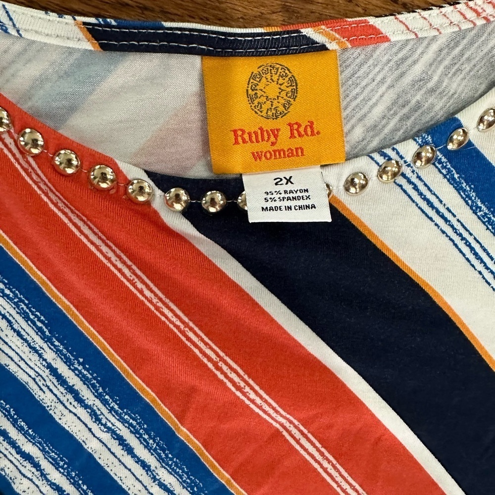 # Ruby Rd. Women’s striped 2X top - Picture 3 of 3
